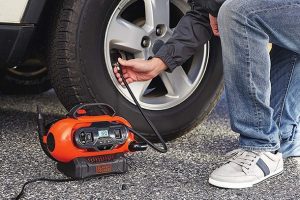 Air Compressor on your flat tire
