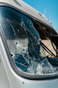broken windshield