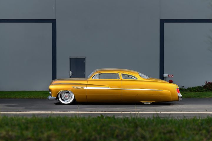 1951 Mercury Lucille custom gold lead sled Cambra Customs build