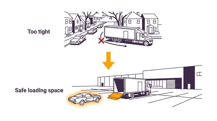 planning pickup location for collector car transport