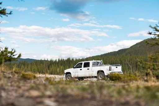 rural pickup truck fire skid build off road property access