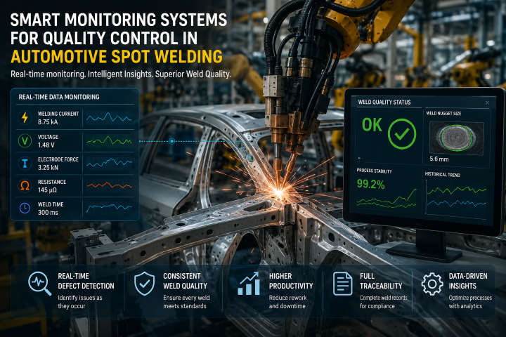 Automotive spot welding quality control using smart monitoring systems
