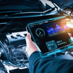 OBD2 performance tuning device connected to a vehicle