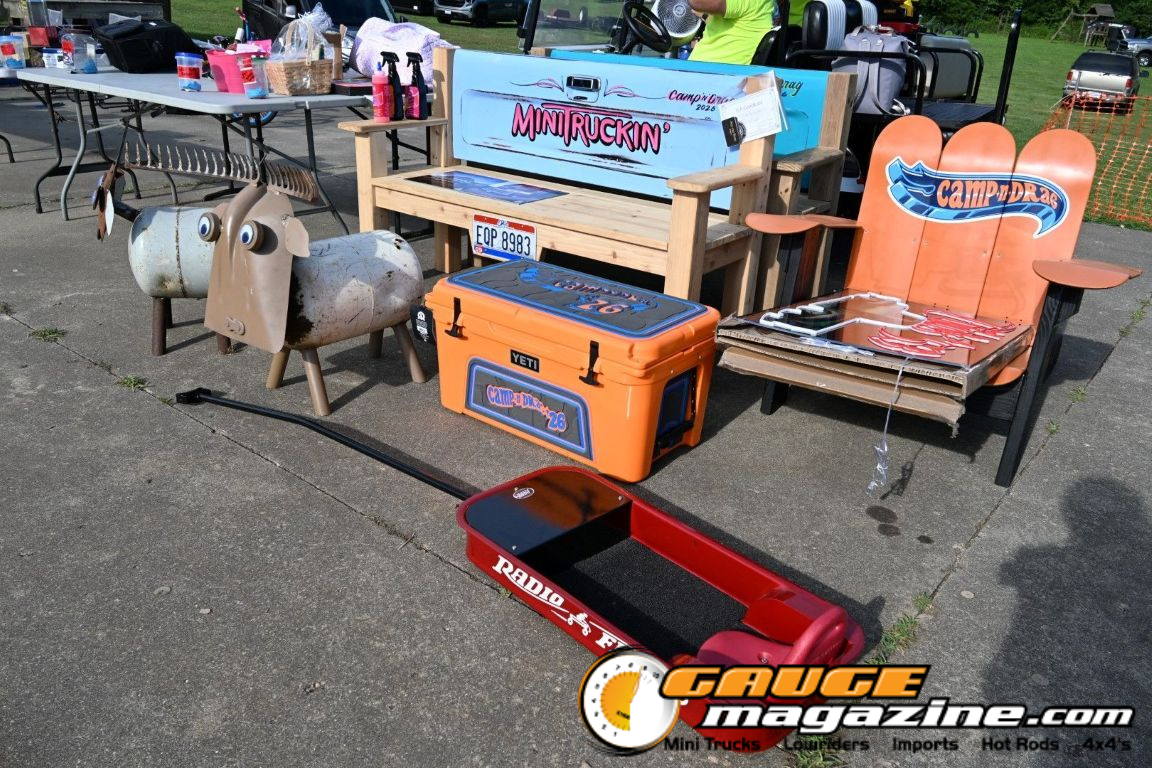 Charity raffle and auction benefiting Tom Bauer's family at Camp N Drag 2026