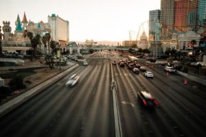 Injured driver reviewing a settlement offer from a Vegas car accident insurance adjuster