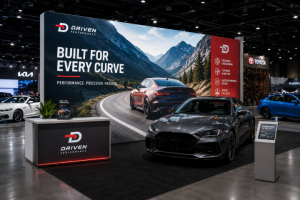 SEG booth displays used by automotive brands at car show exhibitions