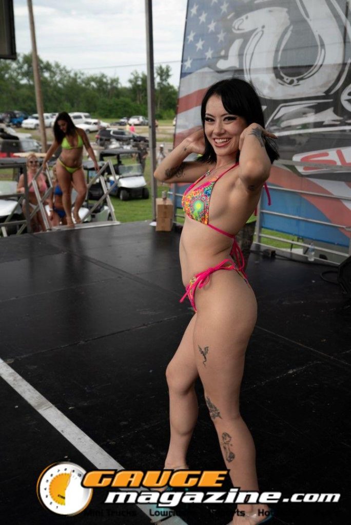 Contestants on stage during the Slamology 2026 Bikini Contest