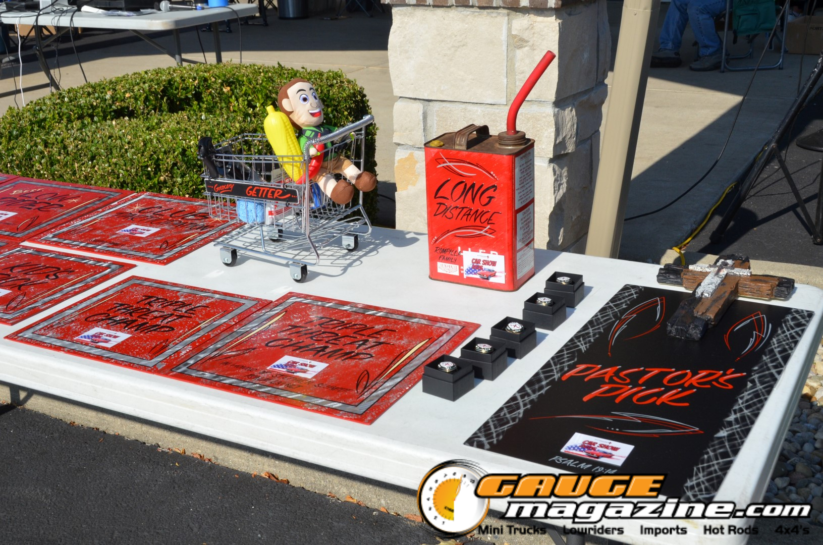 Classic and custom vehicles displayed at the Whiteland Indiana car show