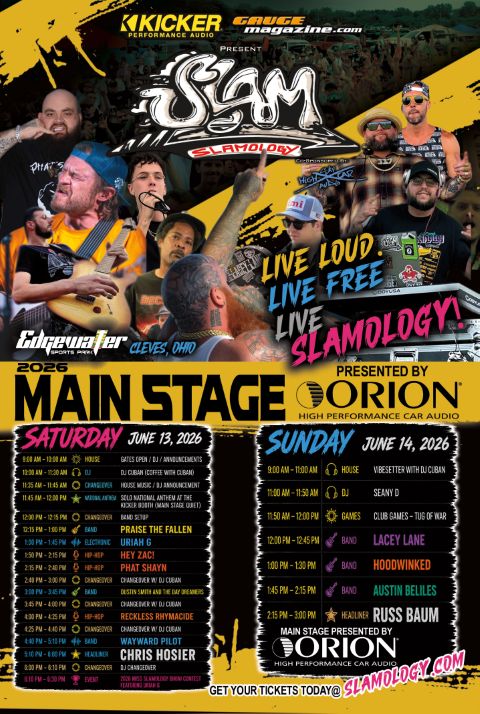 Slamology 2026 Orion Car Audio Main Stage lineup