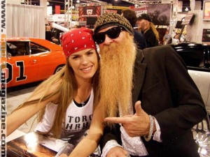 Julie Cialini 95 Playmate & Billy Gibbons of zz top 