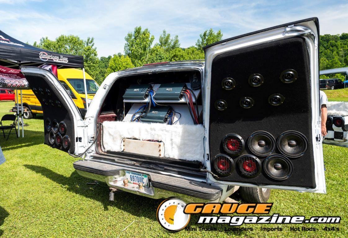 Car audio competitors demonstrate custom sound systems during Slamology 2026 Audio