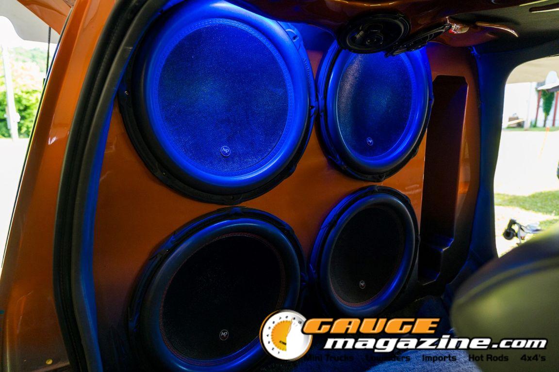 Car audio competitors demonstrate custom sound systems during Slamology 2026 Audio