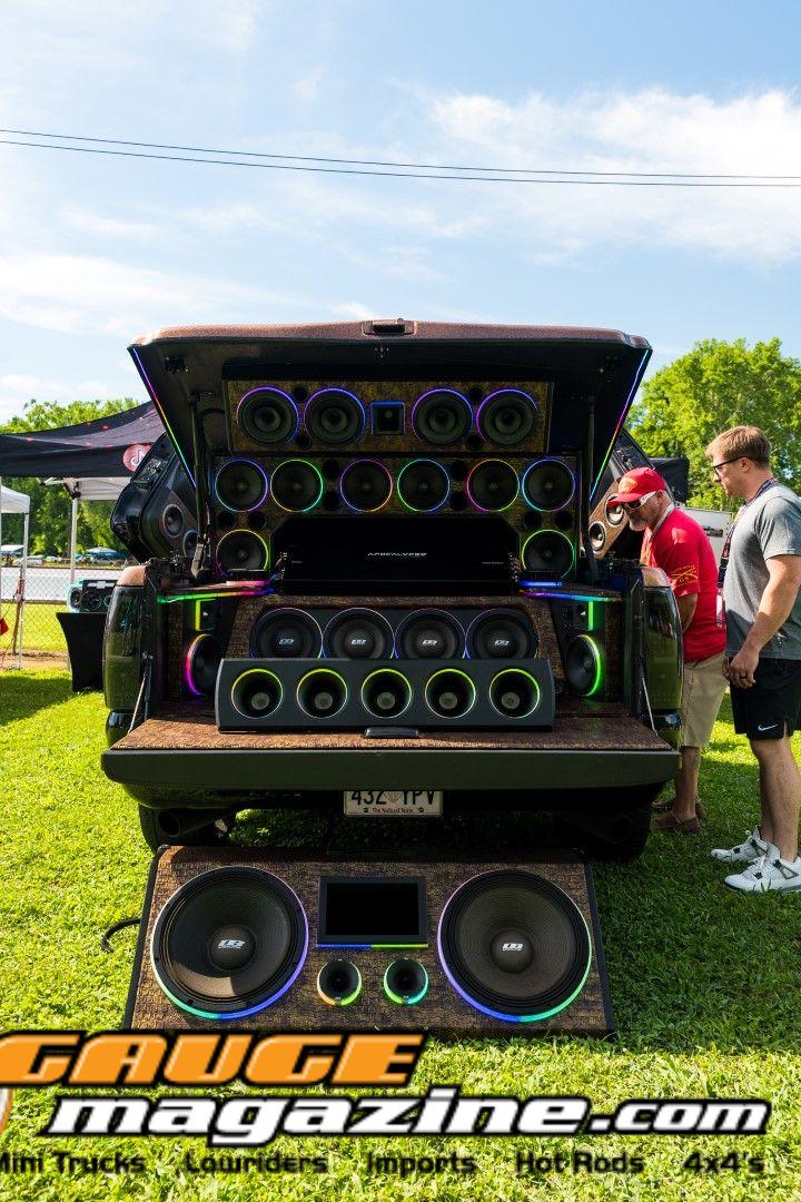 Car audio competitors demonstrate custom sound systems during Slamology 2026 Audio