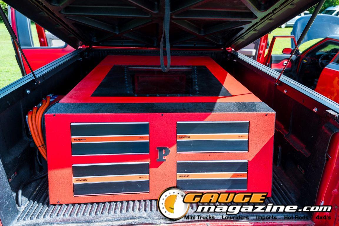 Car audio competitors demonstrate custom sound systems during Slamology 2026 Audio