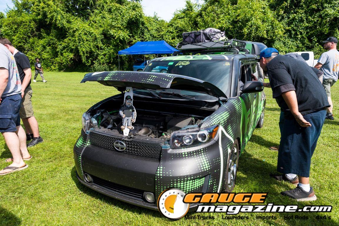 Car audio competitors demonstrate custom sound systems during Slamology 2026 Audio