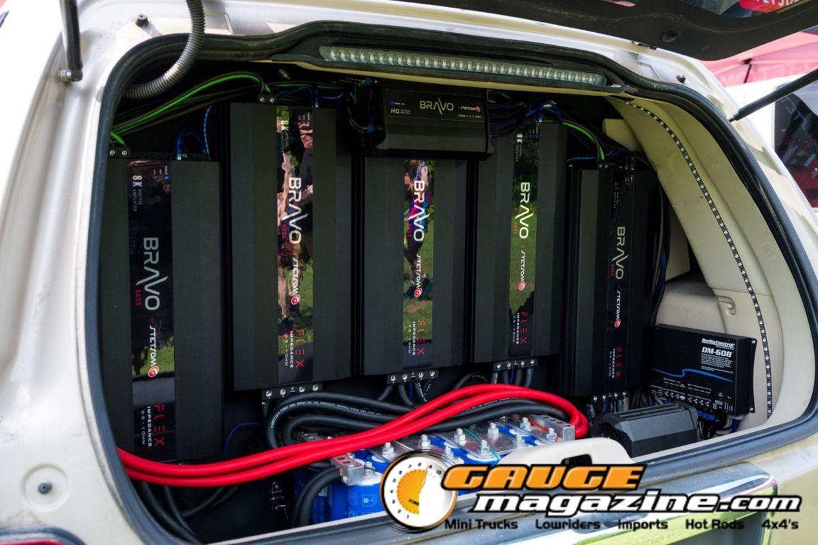 Car audio competitors demonstrate custom sound systems during Slamology 2026 Audio
