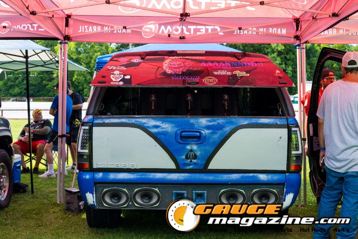 Car audio competitors demonstrate custom sound systems during Slamology 2026 Audio