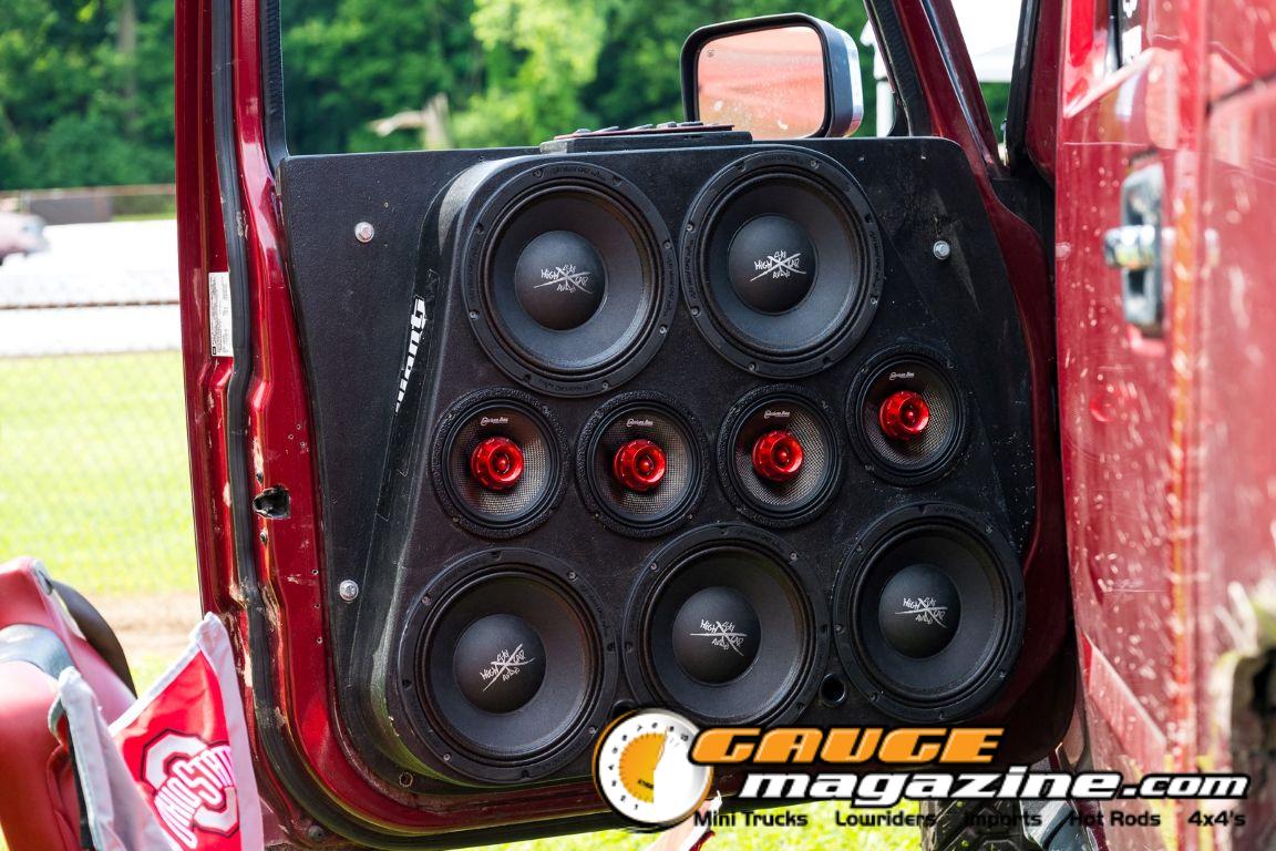 Car audio competitors demonstrate custom sound systems during Slamology 2026 Audio