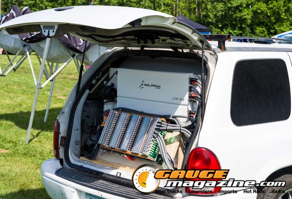 Car audio competitors demonstrate custom sound systems during Slamology 2026 Audio