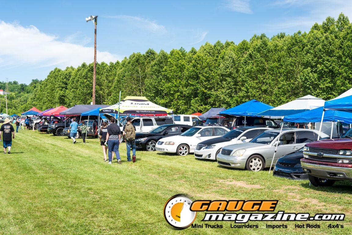 Car audio competitors demonstrate custom sound systems during Slamology 2026 Audio
