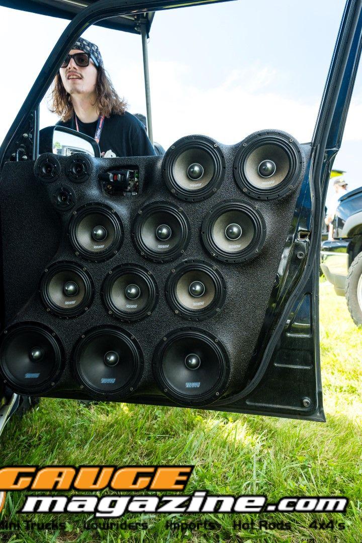 Car audio competitors demonstrate custom sound systems during Slamology 2026 Audio