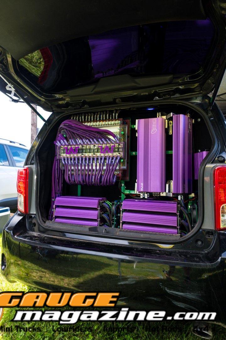 Car audio competitors demonstrate custom sound systems during Slamology 2026 Audio