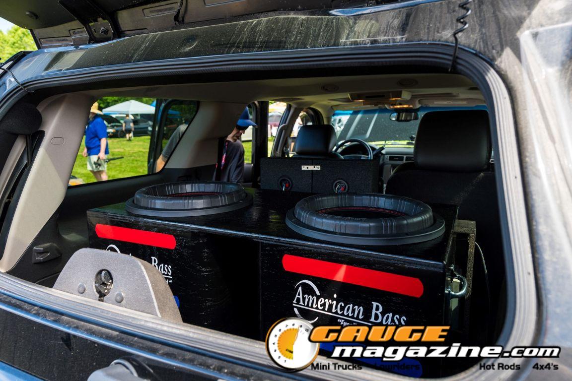 Car audio competitors demonstrate custom sound systems during Slamology 2026 Audio