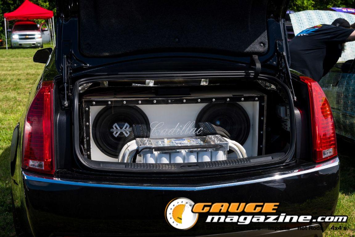 Car audio competitors demonstrate custom sound systems during Slamology 2026 Audio