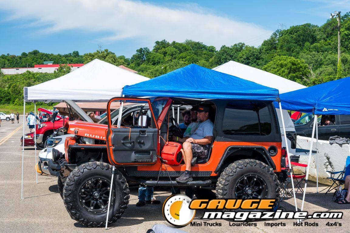 Car audio competitors demonstrate custom sound systems during Slamology 2026 Audio