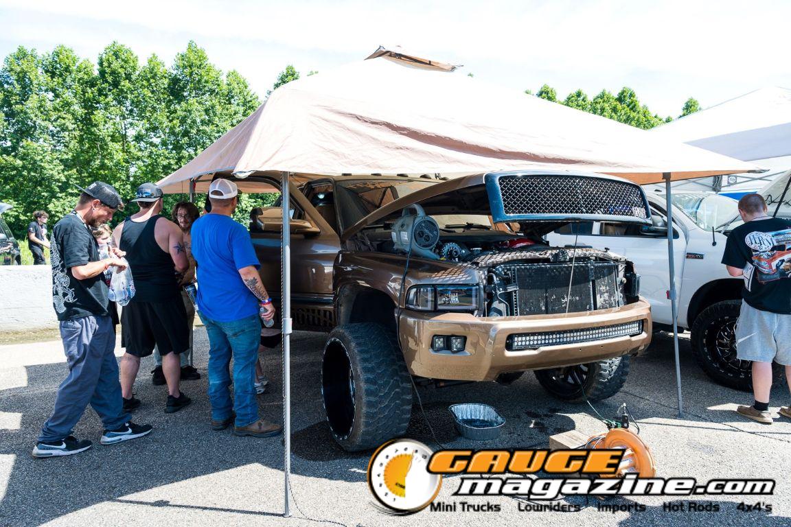 Car audio competitors demonstrate custom sound systems during Slamology 2026 Audio