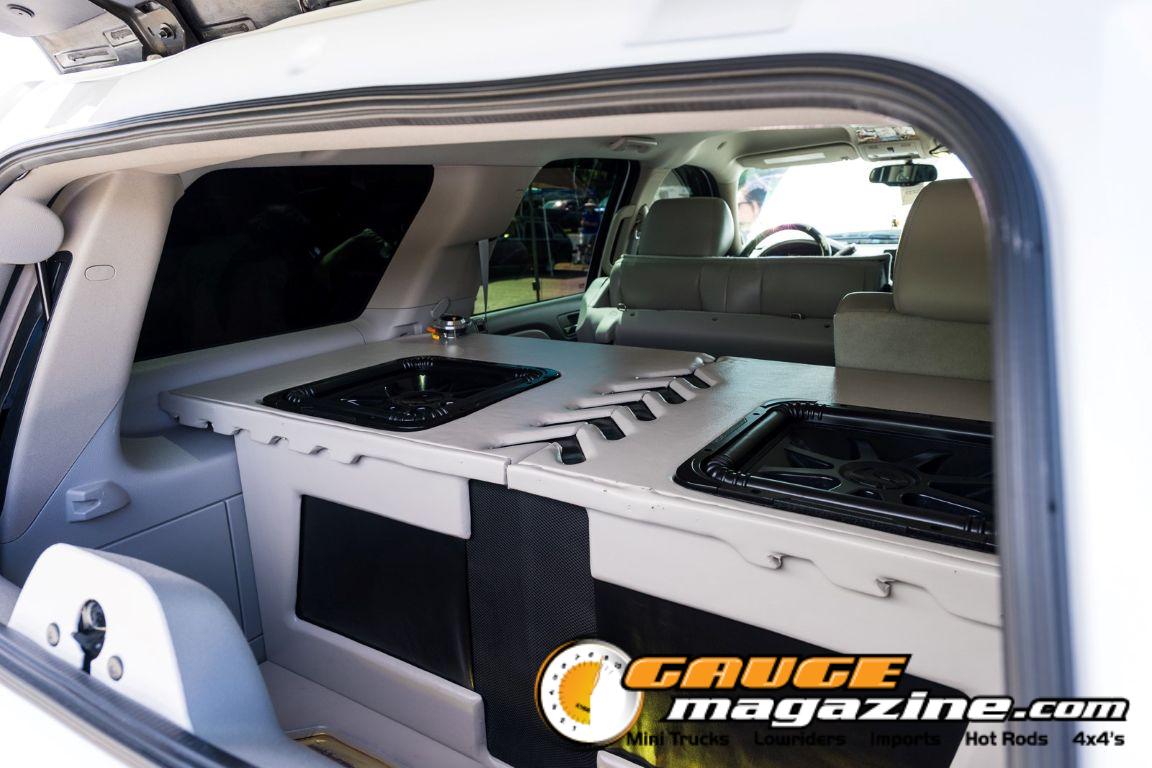 Car audio competitors demonstrate custom sound systems during Slamology 2026 Audio