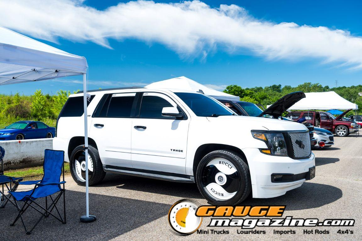 Car audio competitors demonstrate custom sound systems during Slamology 2026 Audio