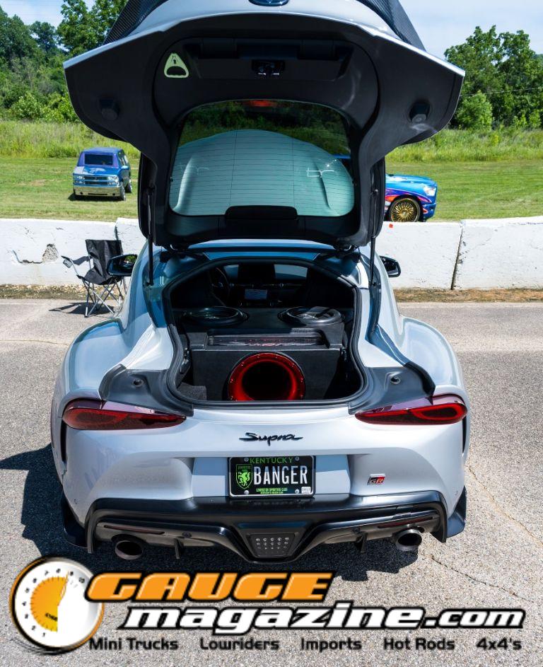 Car audio competitors demonstrate custom sound systems during Slamology 2026 Audio