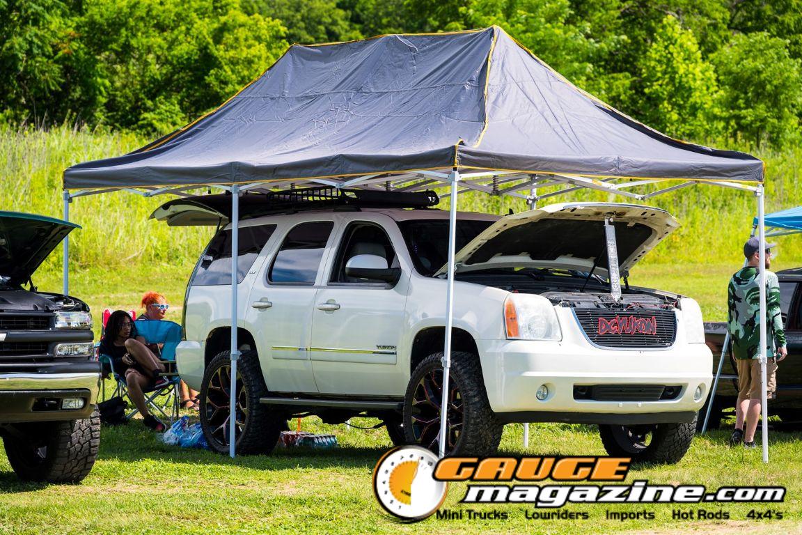 Car audio competitors demonstrate custom sound systems during Slamology 2026 Audio