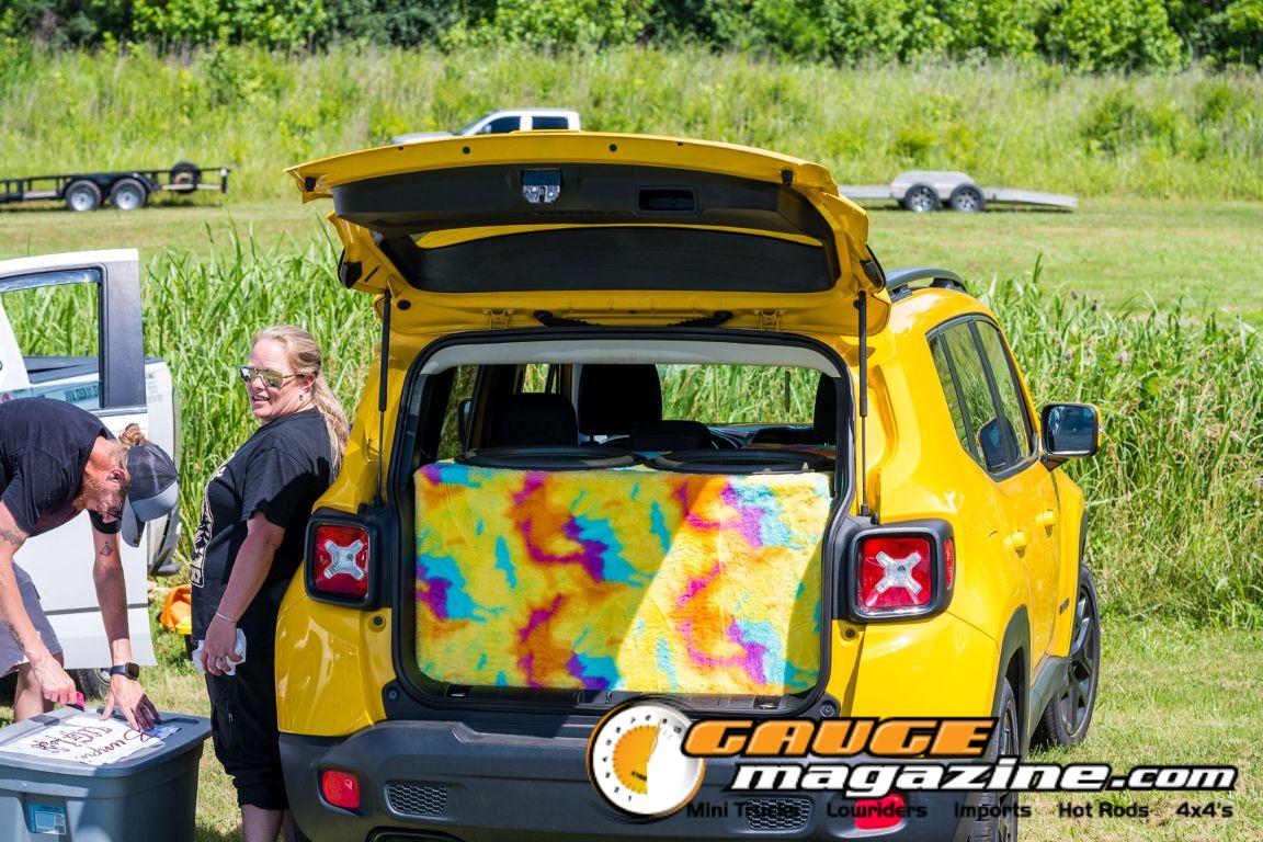 Car audio competitors demonstrate custom sound systems during Slamology 2026 Audio