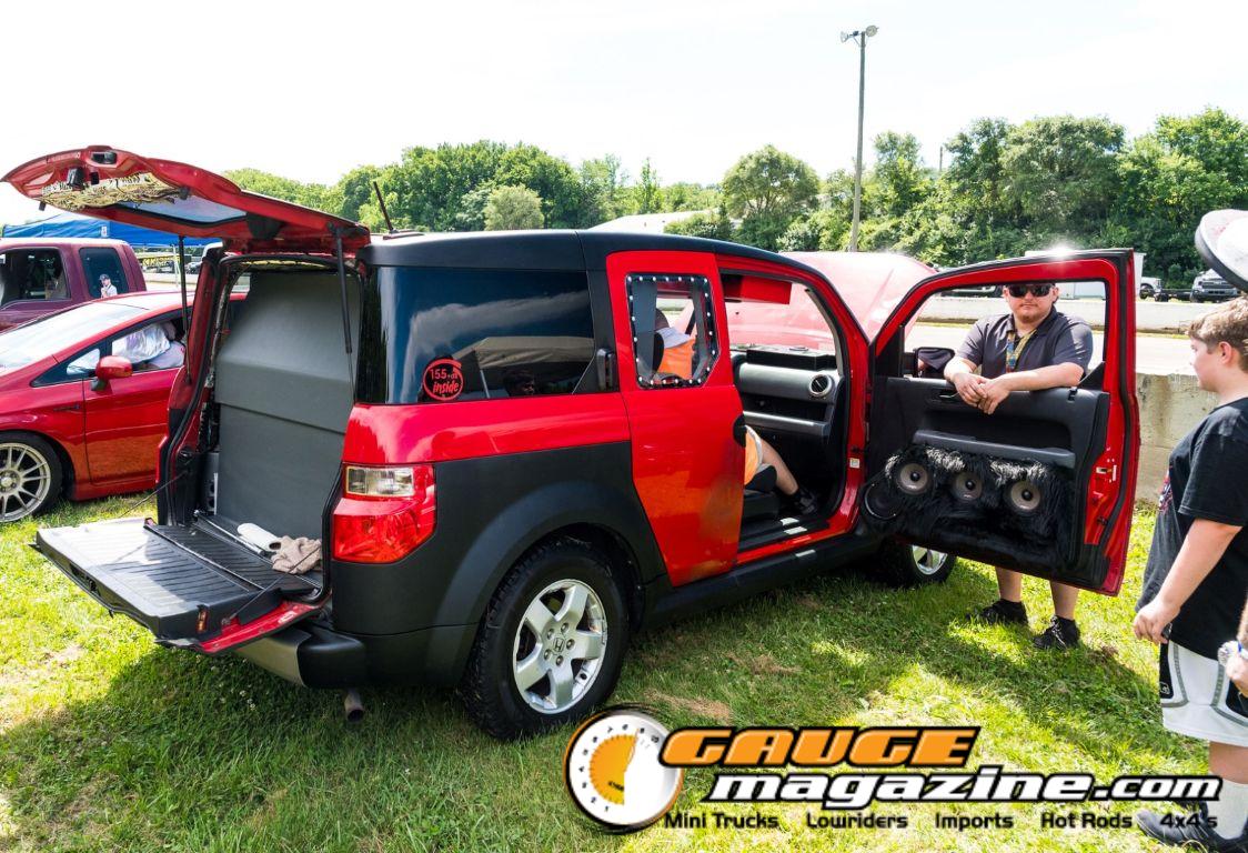 Car audio competitors demonstrate custom sound systems during Slamology 2026 Audio