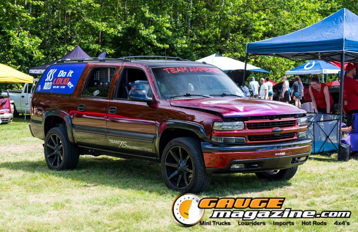 Car audio competitors demonstrate custom sound systems during Slamology 2026 Audio
