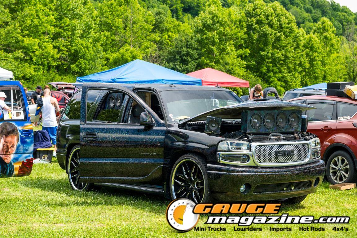 Car audio competitors demonstrate custom sound systems during Slamology 2026 Audio