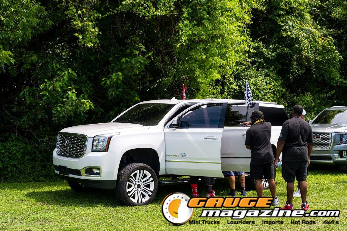Car audio competitors demonstrate custom sound systems during Slamology 2026 Audio