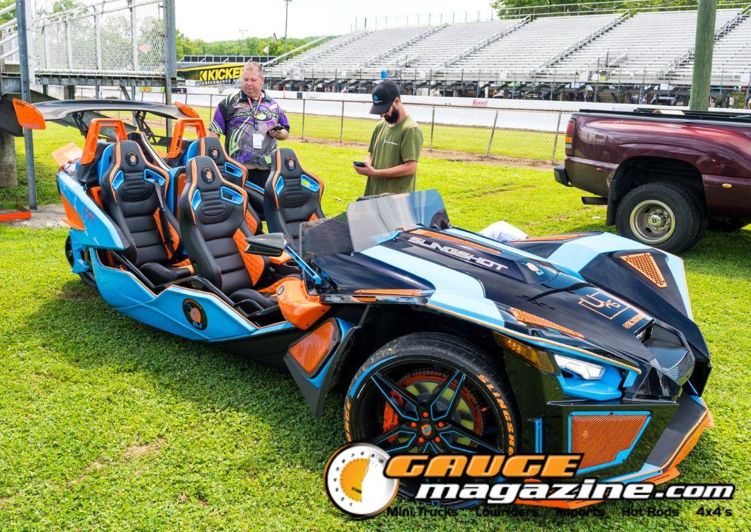 Car audio competitors demonstrate custom sound systems during Slamology 2026 Audio