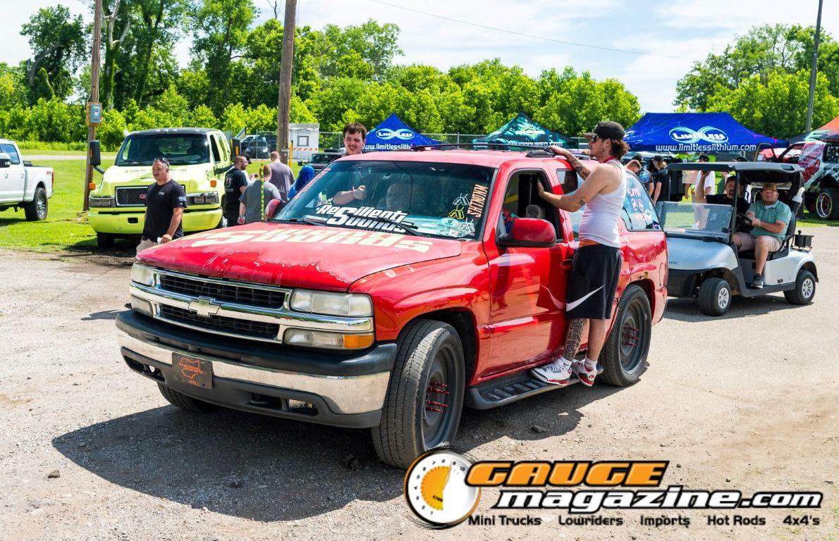 Car audio competitors demonstrate custom sound systems during Slamology 2026 Audio