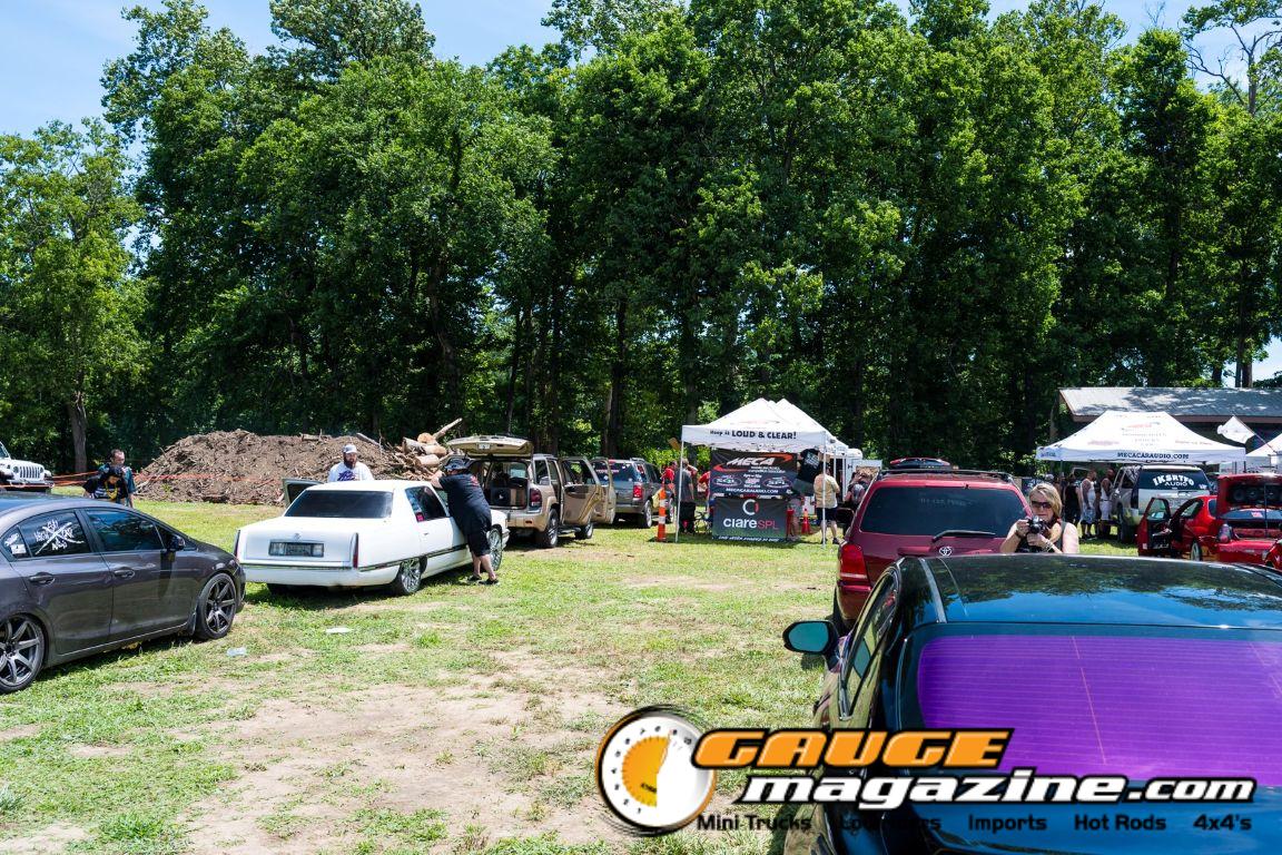 Car audio competitors demonstrate custom sound systems during Slamology 2026 Audio