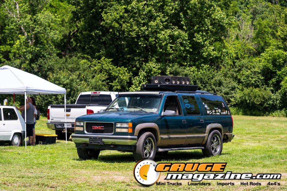 Car audio competitors demonstrate custom sound systems during Slamology 2026 Audio