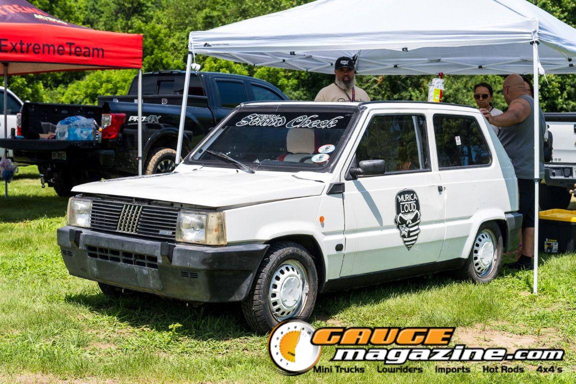 Car audio competitors demonstrate custom sound systems during Slamology 2026 Audio