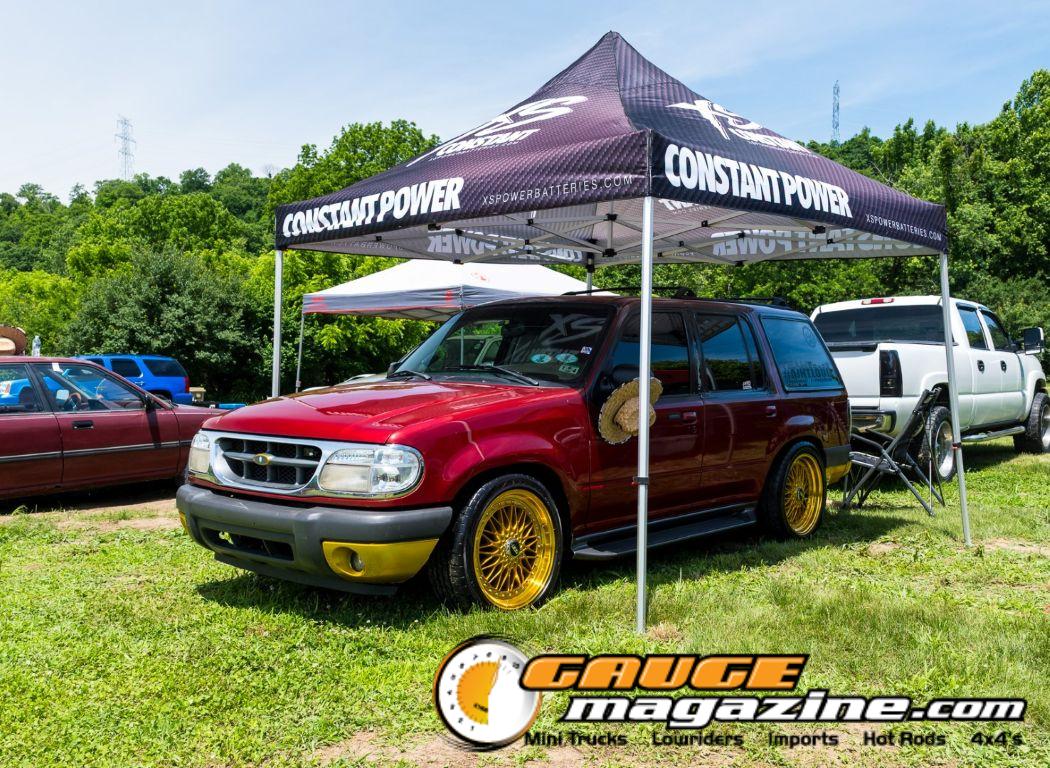 Car audio competitors demonstrate custom sound systems during Slamology 2026 Audio