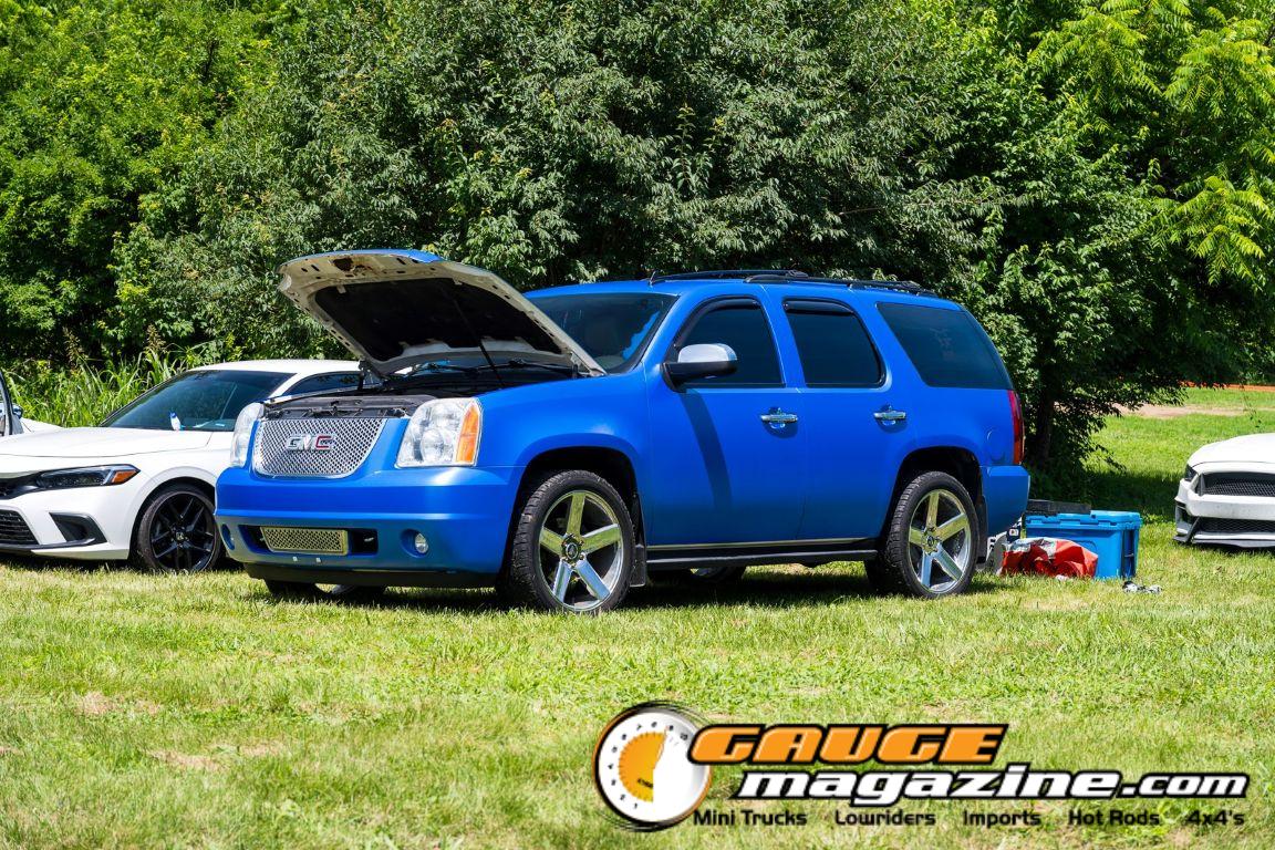 Car audio competitors demonstrate custom sound systems during Slamology 2026 Audio