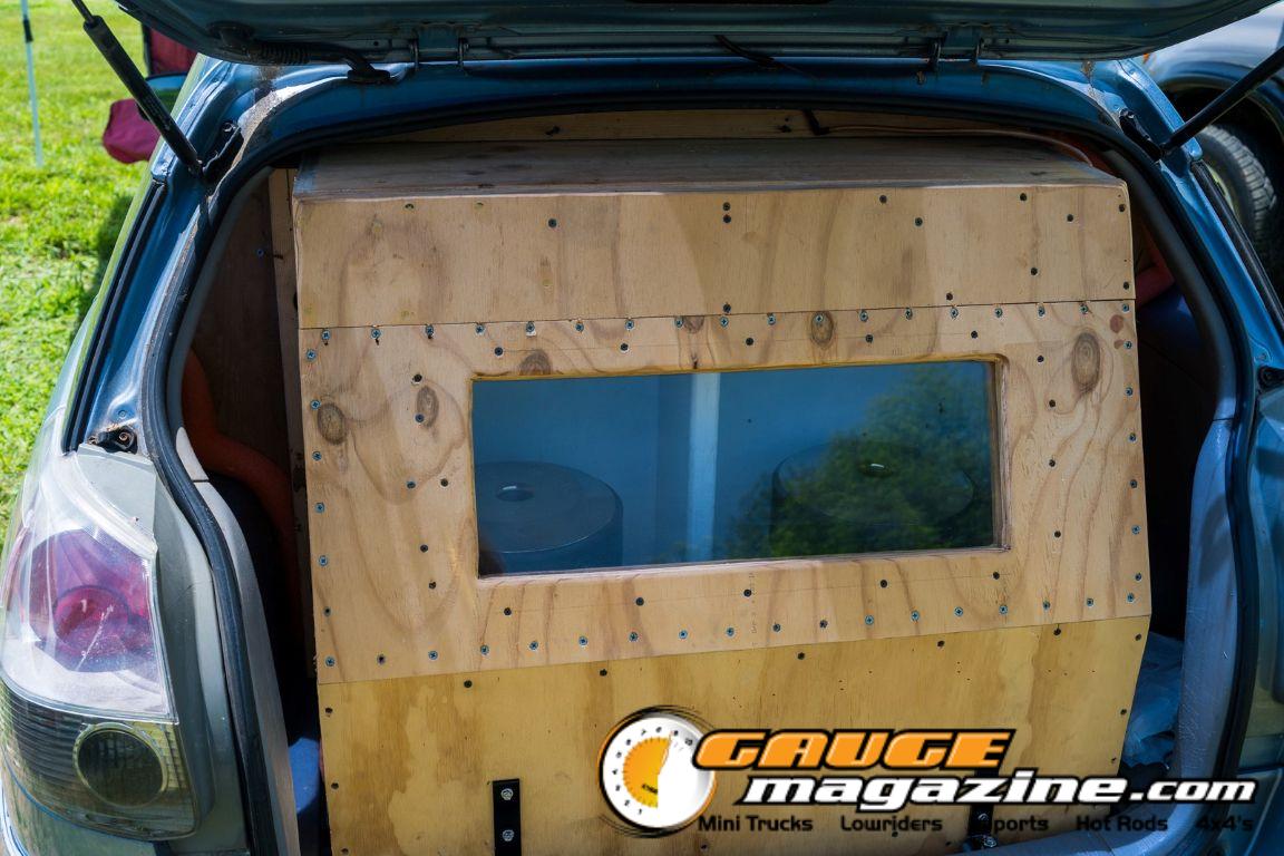Car audio competitors demonstrate custom sound systems during Slamology 2026 Audio