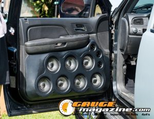 Car audio competitors demonstrate custom sound systems during Slamology 2026 Audio