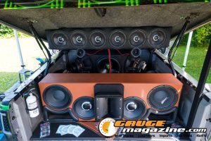 Car audio competitors demonstrate custom sound systems during Slamology 2026 Audio