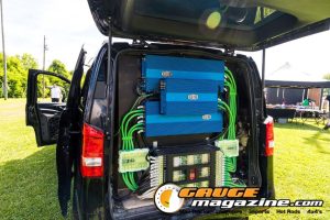 Car audio competitors demonstrate custom sound systems during Slamology 2026 Audio